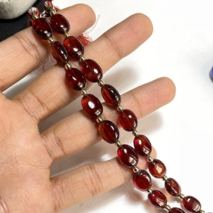 Cuentas de forma ovalada suave granate de hessonita de calidad AAA, cuentas lisas de piedras preciosas naturales, suministros de cuentas al por mayor - Product Image 6