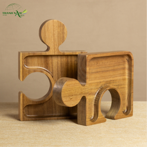 Plateau de service modulaire en bois d'acacia durable, durable, recyclable - Product Image 1