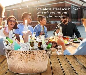 Cubos de hielo grandes de 13L, bañeras de bebidas de acero inoxidable para fiestas familiares y de negocios - Product Image 5