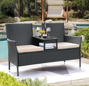 Listo Para Enviar Bancos de Patio Mimbre 175X66X73Cm Mimbre Muebles de Exterior Benchlove Diseño Personalizado Muebles de Mimbre Hecho En Vietnam - Product Image 3