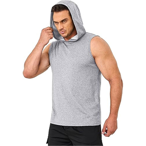 Gran Oferta personalizada 100% algodón Fitness Gym Tank Top para hombre sin mangas Sudadera con capucha tela transpirable Fit entrenamientos transpirable precio barato - Product Image 3