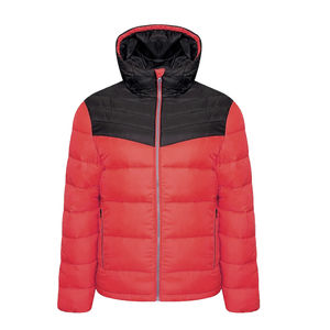 2025 vestes bouffantes pour hommes de couleur noire et rouge avec fermeture à glissière avec veste bouffante à la mode à capuche avec conception et taille personnalisées - Product Image 1