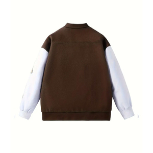 Veste universitaire respirante à manches en cuir brodée en chenille personnalisée OEM Vintage Baseball Letterman pour hommes - Product Image 2