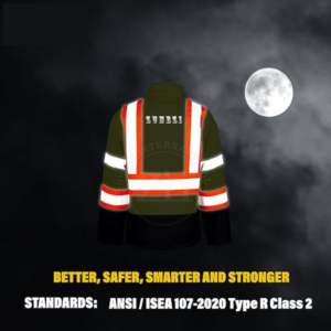 Chaqueta de Seguridad de Alta Visibilidad ANSI Clase 1 para Hombre, Chaqueta Cortavientos Reflectante de Invierno para Trabajo y Ciclismo, Mangas Largas, Logotipo Personalizado - Product Image 5