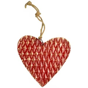 Gold Metal Hanging Heart Christmas Decoration Hand Finished Christmas Decoration Simple and Classy Look - Product Image 5