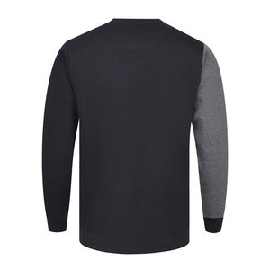 Sudadera negra lisa con capucha para hombre, 100% de algodón, ropa de calle de gran tamaño con hombros caídos, cuello redondo de costilla de peso pesado, talla grande OEM - Product Image 2