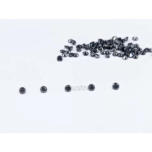 Diamant naturel noir en forme de rose double, taille rond, sel et poivre - Product Image 3