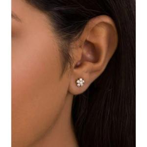 Pendientes de boda de diamante redondo cultivado en laboratorio, oro amarillo de 14 quilates, pendientes de boda de diamante de laboratorio redondo, pendiente trasero de tornillo - Product Image 4