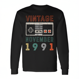 T-shirt vintage à manches longues pour le 29e anniversaire de novembre 1991, T-shirt promotionnel pour 29 ans - Product Image 2