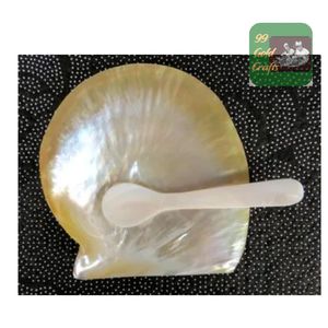 Plato de Nácar Natural Pulido, Plato de Concha Marina Amarillo de Lujo Hecho a Mano para Caviar y Postre - Product Image 2