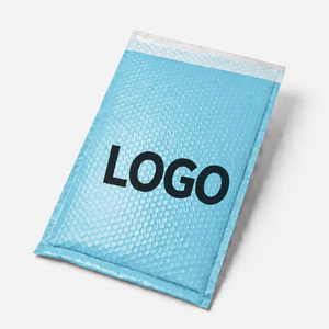 Sac d'expédition en polyéthylène bleu clair avec logo personnalisé, sac de messagerie auto-adhésif imperméable pour l'expédition de produits de beauté - Product Image 5