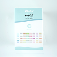 Ohuhu 48 Marqueurs Pastel Pointe Pinceau - Couleurs Pastel Douces Pinceau & Ciseau - Encre Rechargeable à Base d'Alcool