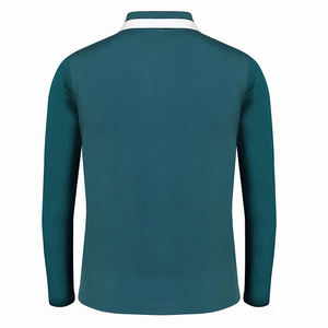 Polo de algodón y poliéster para hombre adulto, Jersey de manga larga de color vuelto, camisetas polo ajustadas - Product Image 2