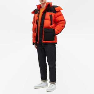 Custom Printed QX Men's Winter Hooded <b>Quilted</b> <b>Jacket</b> Waterproof & Windproof Camouflage <b>Pattern</b> 100% Polyester Long Length - Product Image 3