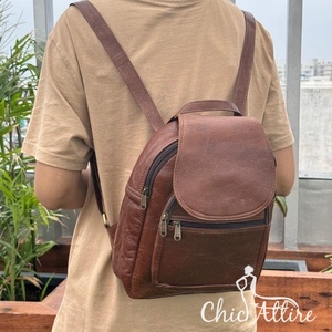 กระเป๋าเป้หนังแท้ทำด้วยมือ100% แท้แท้กระเป๋าเป้สะพายหลังสำหรับเดินทางกระเป๋าเป้สะพายหลังหนังวินเทจสำหรับใช้ในสำนักงาน - Product Image 1