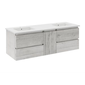 Tocador de baño de hotel OEM de alta calidad Roble/Pino/Acacia Pared de vidrio de madera maciza Listo para montar Muebles para el hogar Vietnamita - Product Image 5