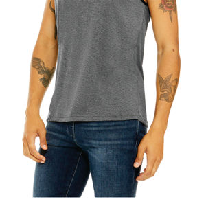 Side Seamed Retail Fit 100% Airlume Combed and <b>Ring</b> Spun Cotton 32 Single 4.2 oz <b>Black</b>/Deep Unisex Jersey Tank - Product Image 5