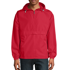OEM diseño de logotipo personalizado Vintage para hombre de ajuste regular de color rojo sólido de manga completa chaqueta de invierno con cremallera Fly & Hood de Bangladesh - Product Image 1