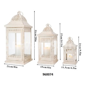 Lanterne en verre argenté de forme hexagonale marocaine, faite à la main, écologique, pièce décorative de Noël à bas prix pour la maison - Product Image 5