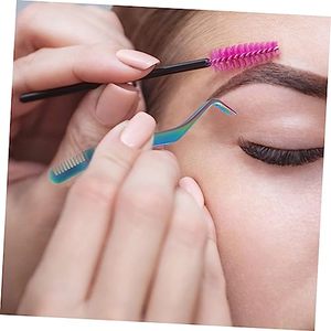 Pince à cils avec peigne Outil à cils brosses à cheveux pour femme Peigne à cheveux Applicateur de cils ergonomique en acier inoxydable - Product Image 4