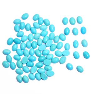 AAA + turquesa 7x5mm cabujón ovalado Natural Arizona turquesa semipreciosa piedra preciosa cabina turquesa piedras preciosas sueltas cabinas para joyería - Product Image 2