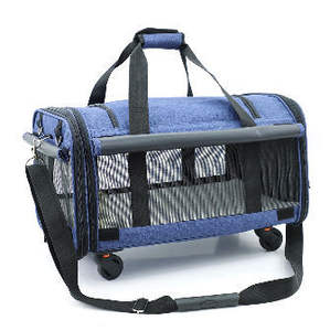 Mochila de viaje para mascotas portátil aprobada por aerolínea plegable al por mayor, cremallera de impresión transpirable de malla impermeable Oxford - Product Image 4