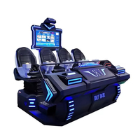 Simulateur de réalité virtuelle 9D VR Dark Ship 3D dynamique 4 places, équipement de jeu pour parc d'aventure intérieur, en plastique et métal