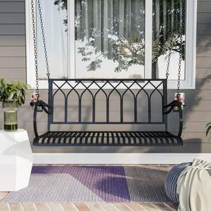 Balançoire suspendue extérieure en fer avec support de corde durable parfaite pour les soirées relaxantes dans les jardins ou les balcons - Product Image 2