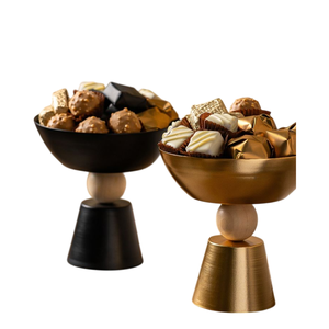 Design élégant avec support Bol de serveur Plat de service à chocolat en métal de haute qualité pour la maison ou l'hôtel Desserts Bol de service - Product Image 2