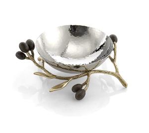 Creative Five Decorative Serving <b>Bowls</b> Attached In A Golden Leafy Stem Home & Restaurant Serving <b>Silver</b> Finishing Round <b>Bowl</b> Set - Product Image 3