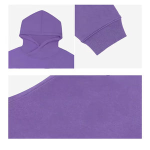 Sweat à capuche en molleton uni teint en gros poids 500 g/m², coupe régulière pour homme, avec boutons métalliques, personnalisable - Product Image 3