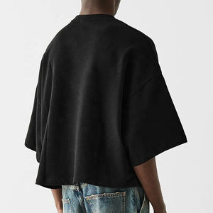 เสื้อยืดผ้าฝ้าย100% สำหรับผู้ชายเสื้อยืดผ้าฝ้ายทรงหลวมเข้ารูป220น้ำหนักผ้ากรัมโลโก้ตามสั่ง - Product Image 5