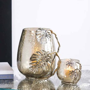 Bougeoir de table dernier modèle avec verre votif pour décorations de mariage Bougeoir pilier en aluminium de haute qualité - Product Image 1