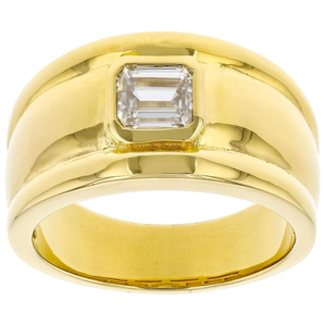 แหวนครบรอบ0.58ct ผู้ชายในเงินสเตอร์ลิงประดับเพชรและทับทิม - Product Image 1