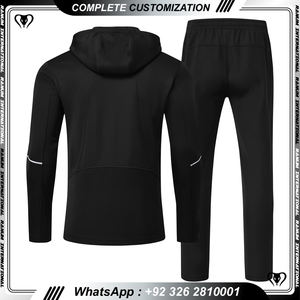 Ensemble de survêtements à glissière pour hommes avec survêtement élastique à passepoil - Product Image 2