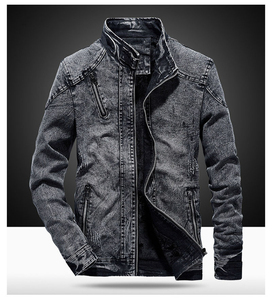 Chaqueta vaquera elegante para hombre con diseño personalizado OEM, cuello levantado, logotipo en la parte delantera, hecha en moda informal de otoño Pakistán, alta calidad - Product Image 2