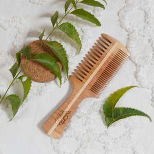 Hot Sale Fine Coarse Teeth Natural Organic Neem Wood <b>Comb</b> for Naturally Curly and Straight <b>Hair</b> - Product Image 3