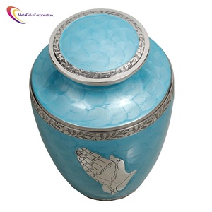 โถเผาศพสีน้ำเงินสดใสกางเขนสำหรับงานศพของผู้ใหญ่โกศใส่เถ้ากระดูกสไตล์อเมริกัน - Product Image 5