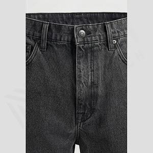 Jeans à jambe droite taille haute 100% coton Pantalons décontractés d'été Techniques lavées Lisses Confortables Coupe ajustée Couleur personnalisée - Product Image 4