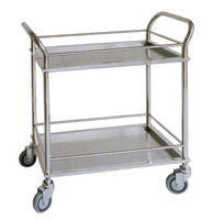 Chariot simple YFQ-T25 d'instrument médical de chariot de service d'hôpital d'acier inoxydable de double couche