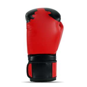 New Adults Boxing <b>Gloves</b> Black Red PU Leather 10oz 12oz Sizes Fashionable Training Martial Arts Customizable OEM Cowhide Leather - Product Image 2