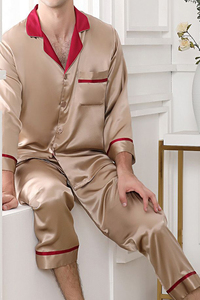 ชุดนอนผ้าไหมซาตินแท้ 100% สำหรับผู้ชาย ชุดลำลอง 1 ชิ้น ระบายอากาศได้ดี ซักเครื่องได้ น้ำหนักเบา สวมใส่สบาย - Product Image 4