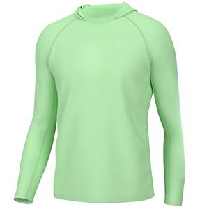 Hot Selling Men's Fishing Wear Outdoor Anti-UV Quick Dry <b>Long</b> <b>Sleeve</b> Hooded Shirt Solid Color 100% Polyester Breathable Wicking - Product Image 6