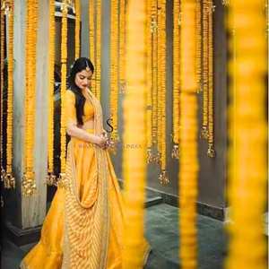 Guirnalda india tradicional Flor artificial Guirnalda de caléndula con kalira Latkan Flor decorativa Latkan para Decoración - Product Image 2