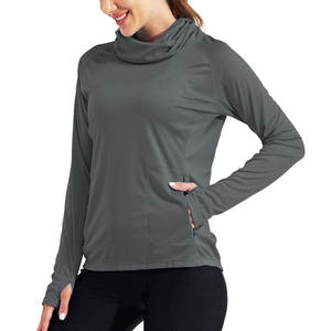 Chemises de sport athlétiques à capuche Slim Fit à manches longues Fitness Coat Yoga Tops avec trous pour les pouces Gym Training Women Hoodie - Product Image 6