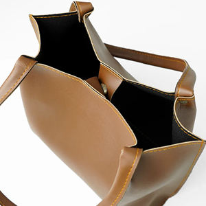 Sac fourre-tout en cuir véritable marron élégant et respirant, de qualité supérieure, grande capacité, sac à main vintage de créateur, simple - Product Image 2