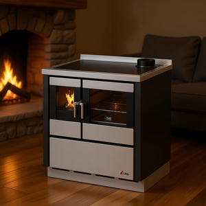 Poêle à bois Cadel 7,5 kW KOOK 80 VS Anthracite 4 étoiles 79,5x60x86cm - Product Image 3