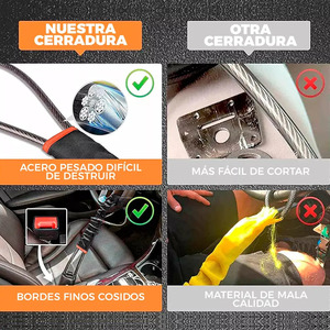 Verrou de volant antivol universel pour voiture - Couleurs assorties - Product Image 4