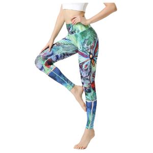 Pantalones de Yoga para Mujer, Estampados, Largos, de Cintura Alta, Elásticos en Cuatro Direcciones, de Spandex/Nailon, Leggings Deportivos Ajustados para Gimnasio - Product Image 2