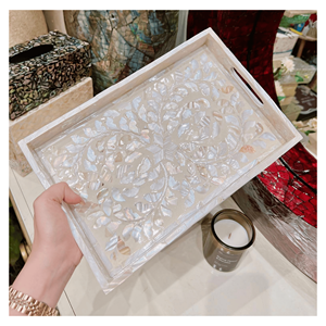 Assiette de présentation carrée en nacre, style bohème, polie, écologique, faite à la main, non toxique, motif personnalisé pour les fêtes - Product Image 4